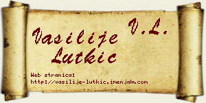 Vasilije Lutkić vizit kartica